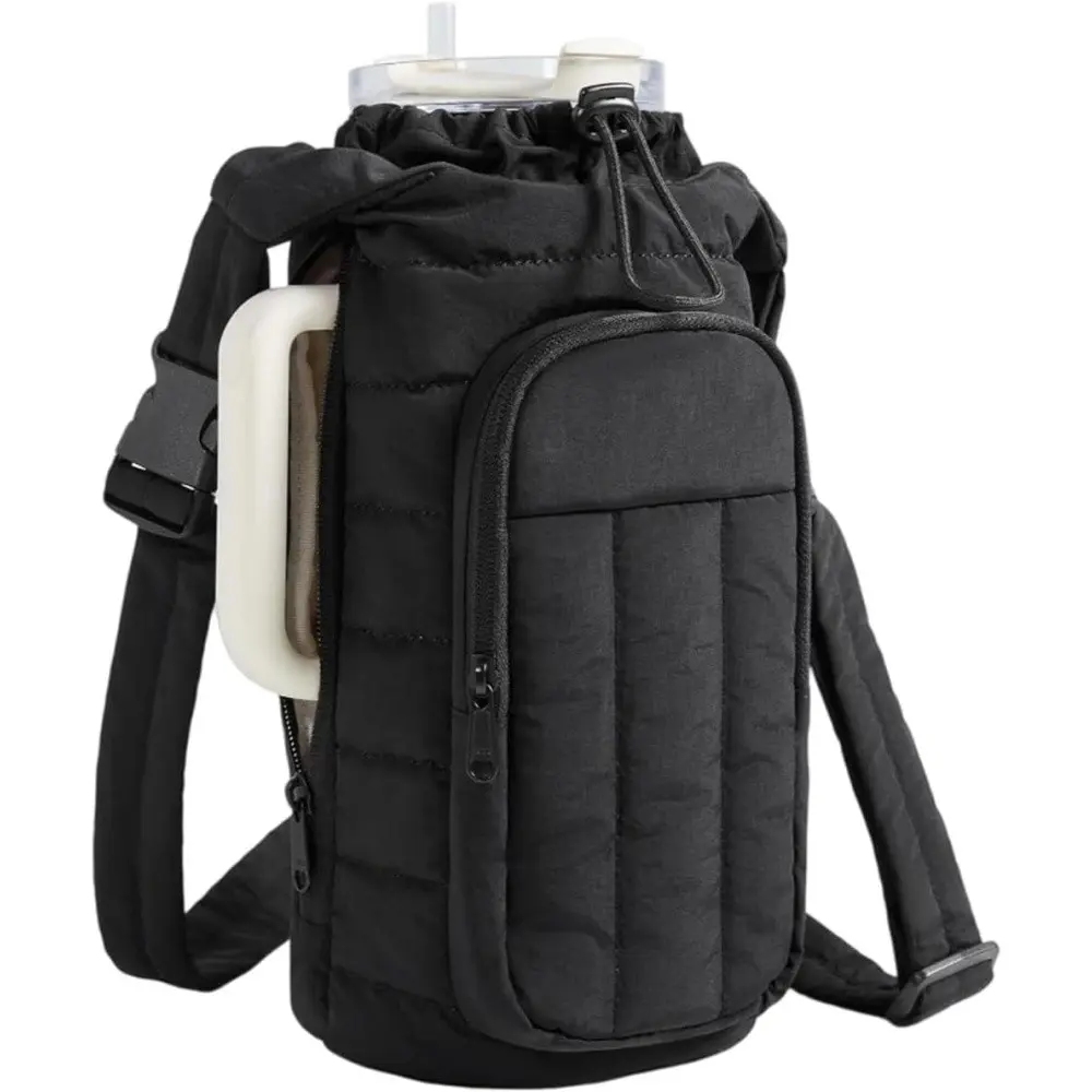 Water Bottle Insulated Carry Bag, Adjustable Strap Bottle Holder, Fits 18-64oz Bottles, Ideal for Hiking Water Bottle Insulation, Drinkware