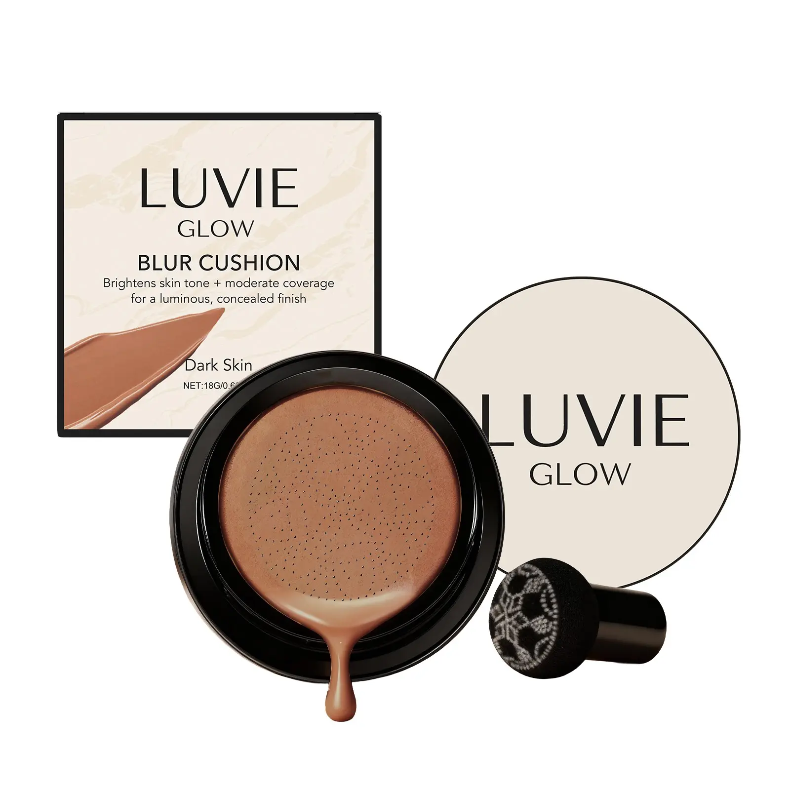 Mushroom Head Air Cushion CC Cream, Foundation Cushion, BB Cream Foundation for Older Women, Moisturizing Even Skin for Mature Skin