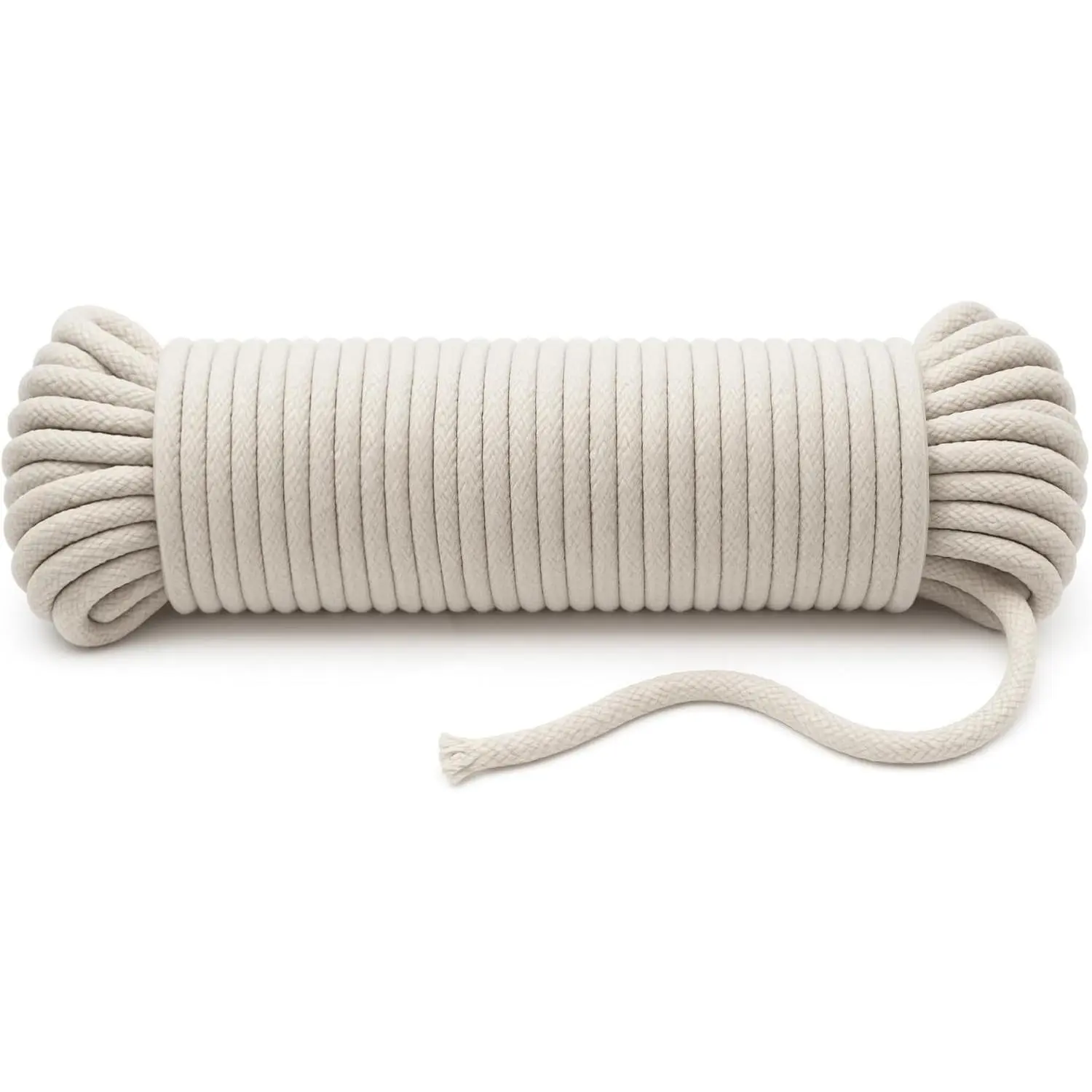 100 ft Braided Cotton Rope Clothesline 4 mm | Heavy Duty, High Strength, Shock Absorbing Cord for Tie-Down, Swinging, Camping & DIY Projects | All-Purpose Outdoor Survival Gear RopeGift