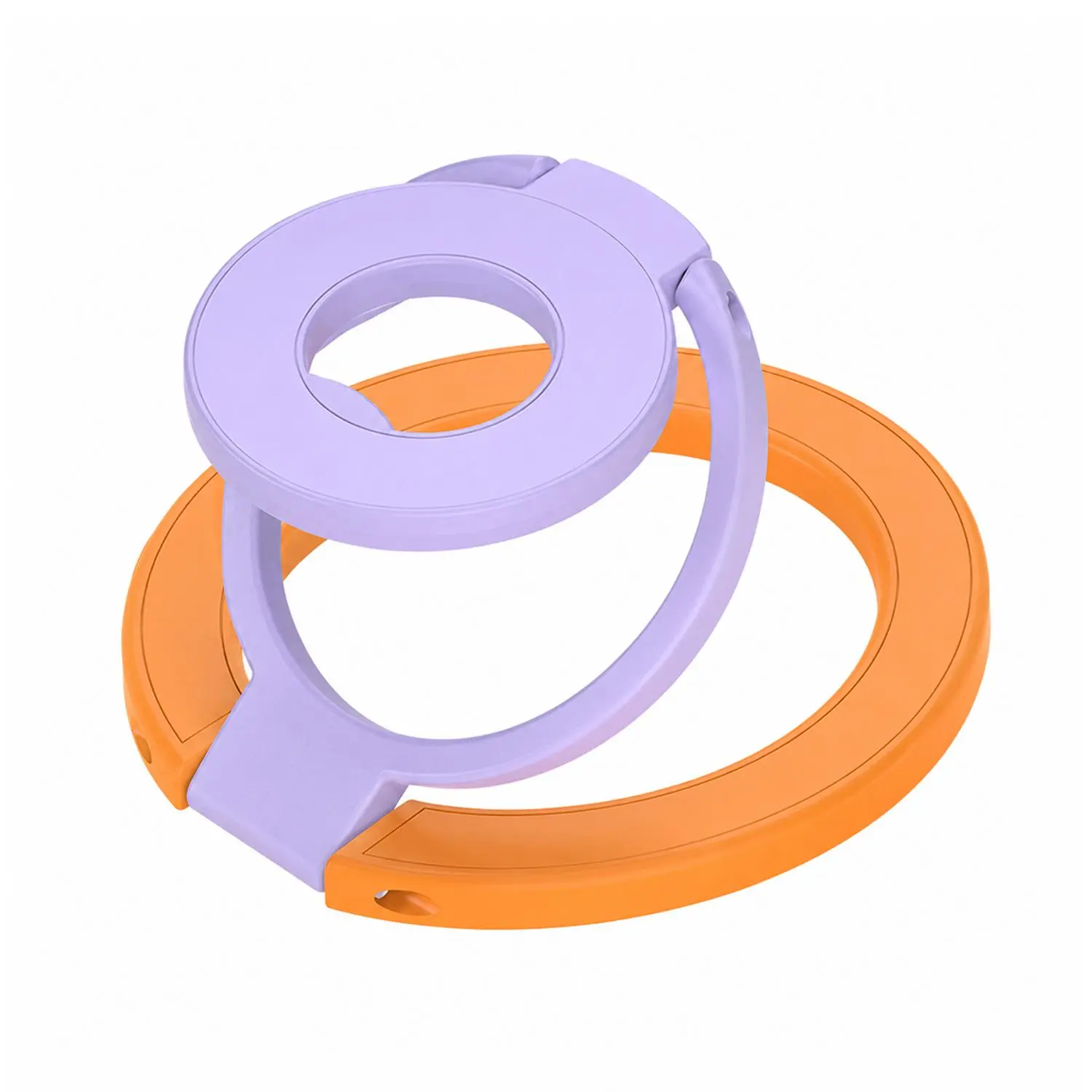 Colorful Magnetic Phone Ring Holder, Triple-Fold 360° Rotating Kickstand, Double-Sided Magnetic Grip Stand Compatible with MagSafe for iPhone and Android Smartphones