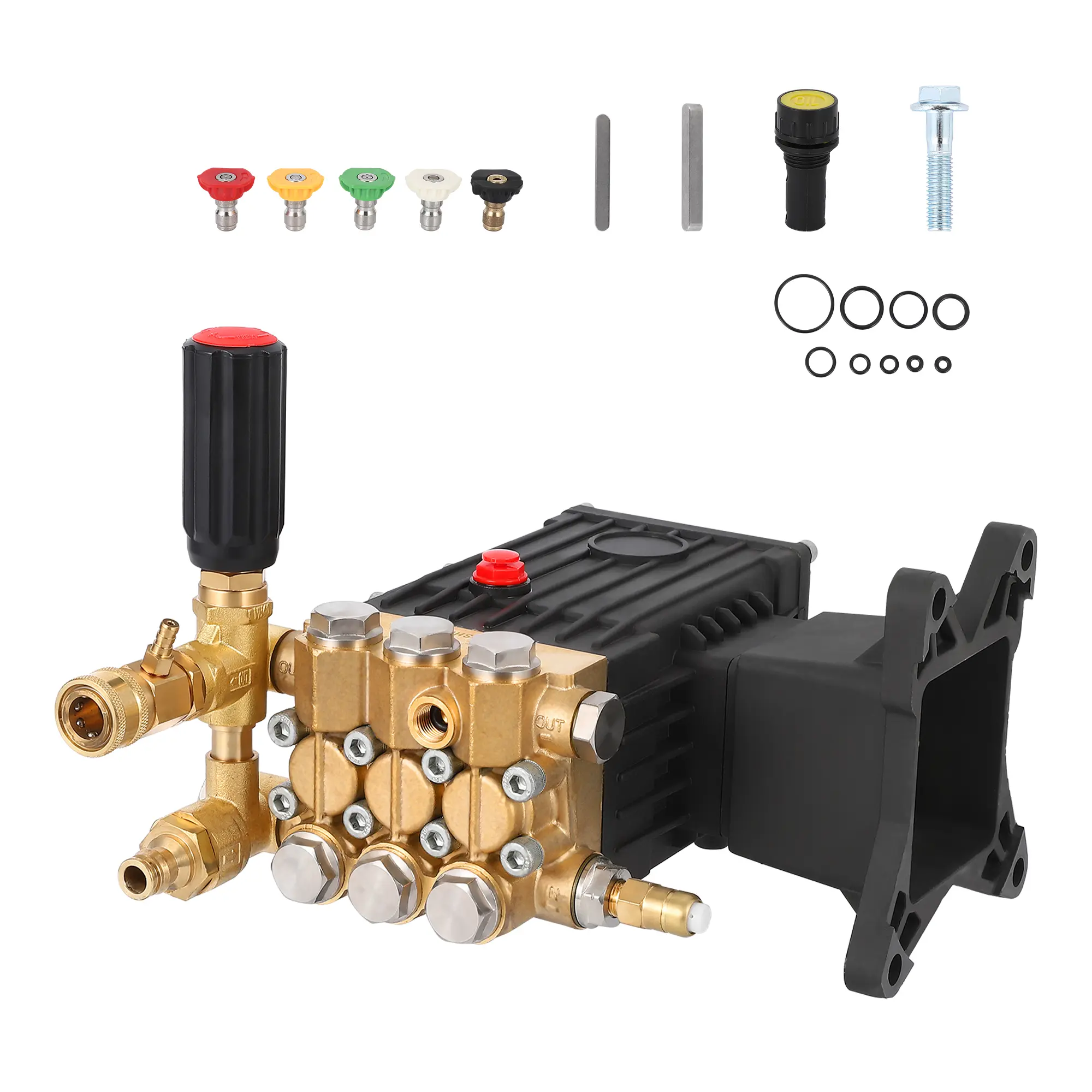 4000 PSI 4.4 GPM Pressure Washer Pump – 1" Horizontal Shaft Multi-layer Plunger – Global Replacement Power Washer Pump Kit – Compatible with Major Brands and Simpson MorFlex Models