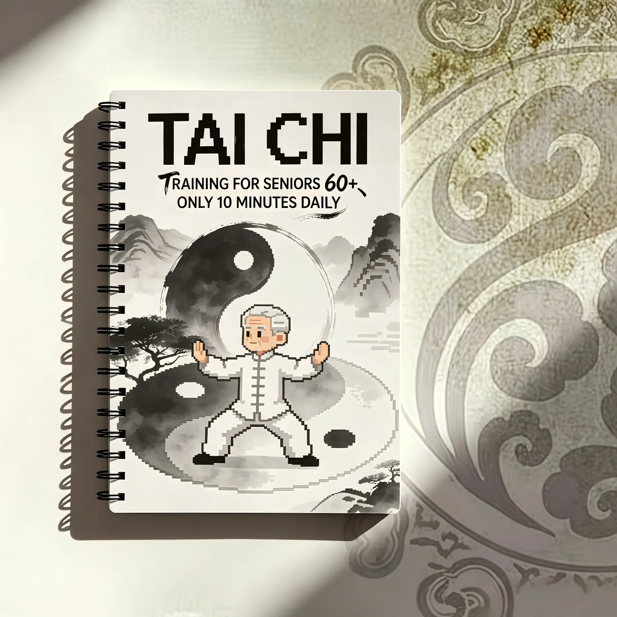 Tai Chi Training Coil Notebook for Seniors over 60, Gentle Exercise for Balance and Joint Relief, Daily 10-Minute Practice Guide