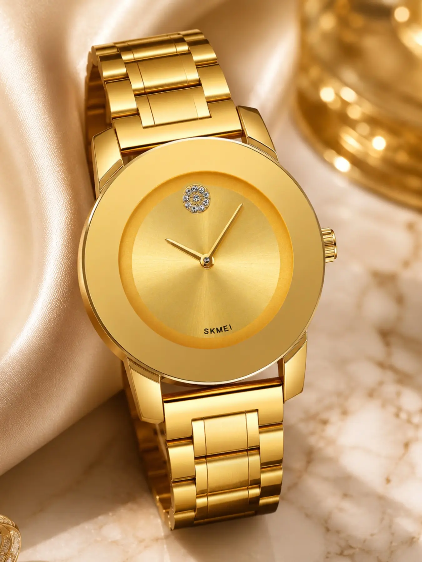 Skmei Elegant Quartz Watch, Stainless Steel Band, Analog Dial, Casual Style, Perfect for Dates & Office, Gift for Her, Fashion Quartz Watch