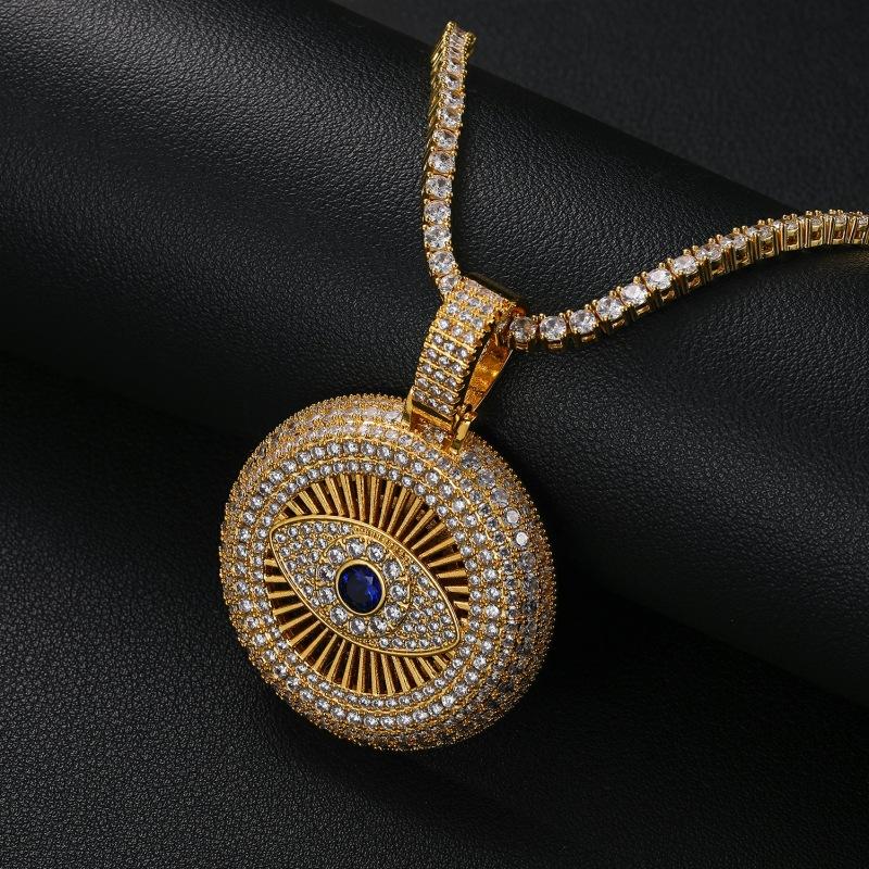 Hot-Selling New Devil'S Eye Pendant With Micro-Inlaid Zircon, Hip-Hop Trendy Accessory