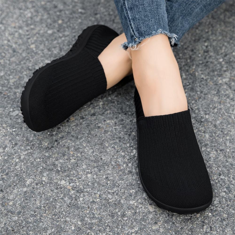 Women's Slip-On Barefoot Flats Casual Fashion Comfortable Shoes Lightweight Breathable Knitted Material Zero Drop Anti-slip Sole Minimalist Walking SpringStatements