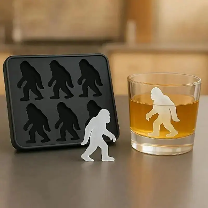 Bigfoot Ice Cube Mold – Silicone Ice Tray & 3D Sasquatch Ice Maker, Funny Cryptid Shaped Ice Mold for Whiskey, Cocktails & Drinks, BPA-Free Easy-Release Silicone Mold for Home Bar, Halloween Parties & Novelty Kitchen Gadgets, Dishwasher Safe Unique Gift f