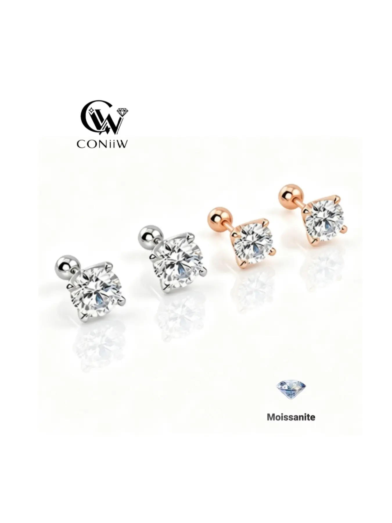 0.3ct/0.5ct/1ct Moissanite Retro Earrings, Silver Color Prong Setting, Perfect for Wedding, Daily Wear, Gifts for Anniversary, Birthday, Moissanite Stud Earrings, Moissanite Studs Earrings