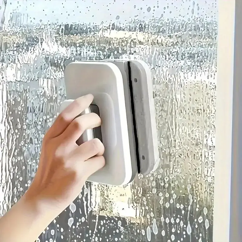 Magnetic Window Cleaner Tool, Double-Sided Strong Magnet, Safe & Practical Home Glass Wiper, Reusable, Suitable for Glass Thickness 3-10mm Cleaning