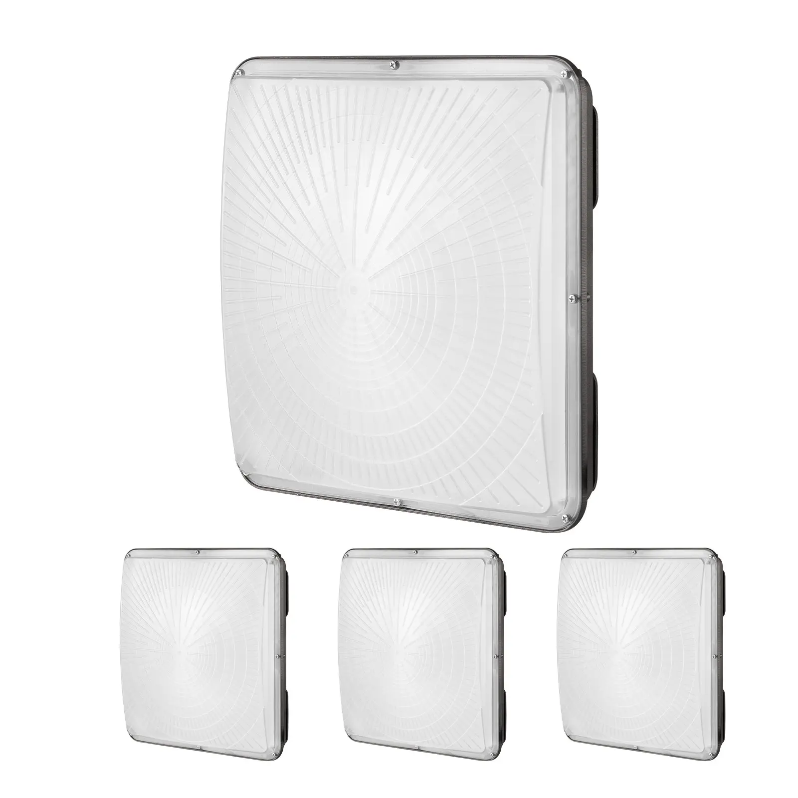 【toolupgrade】VEVOR 4 Pack LED Canopy Lights, 150W, 16500LM 5000K Daylight Commercial Industrial Outdoor Canopy Lights, 12.4" x 12.4" Surface Mount Ceiling Lighting for Gas Station Warehouse Garage Street Shop, IP65