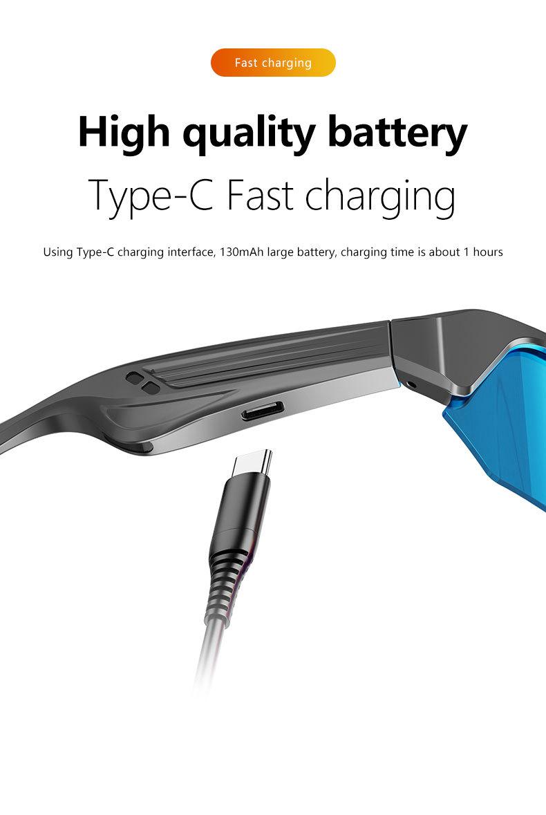 New smart glasses, Bluetooth glasses, cycling glasses, UV400 anti-blue light three-in-one outdoor cycling functional sunglasses, AI sports glasses