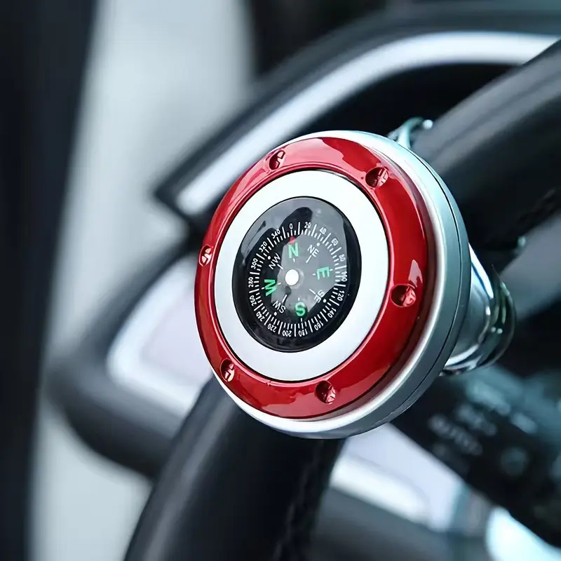 Car Steering Wheel Spinner Knob With Compass, Bearing Labor-Saving Steering Aid, Universal Turning & Reversing Helper For Cars Trucks, Multi-Functional Vehicle Steering Booster Ball