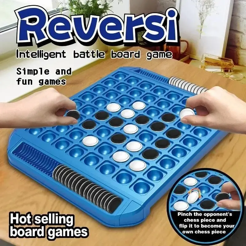 Dual-Side Flip Board Strategy Game for 2 Players Logic Training Educat for 2 Players Logic Training Educational Brain Teaser Toy