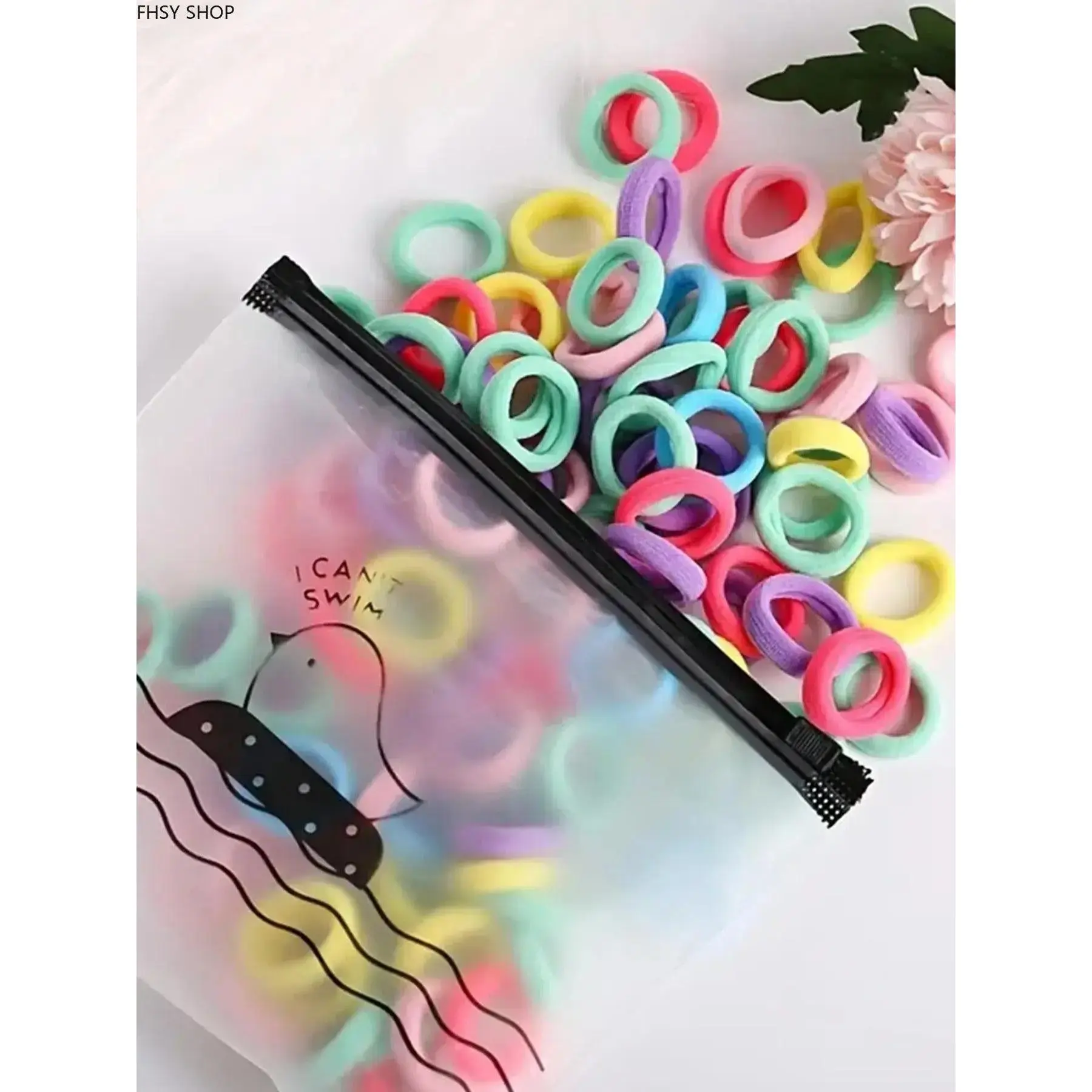 100 Pack Small Elastic Hair Bands, Seamless Stretch Ties in Vibrant Assorted Colors, Durable No-Slip Hair Rings for Thick & Fine Hair, Summer Essential Accessory