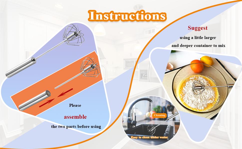 Egg Beater Push Whisk - One-Click Open, Instant Mix. The Turbo Whisk design masters eggs, batter & sauces with ease-for perfect blends and tidy storage. Your Kitchen Sidekick.