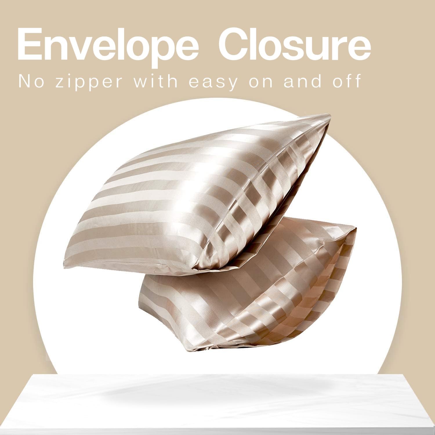 Solid Color Satin Pillowcase, 2 Counts Modern Simple Pillowcase without Filler, Soft Comfortable Pillow Cover for Home Bedroom Dormitory Hotel