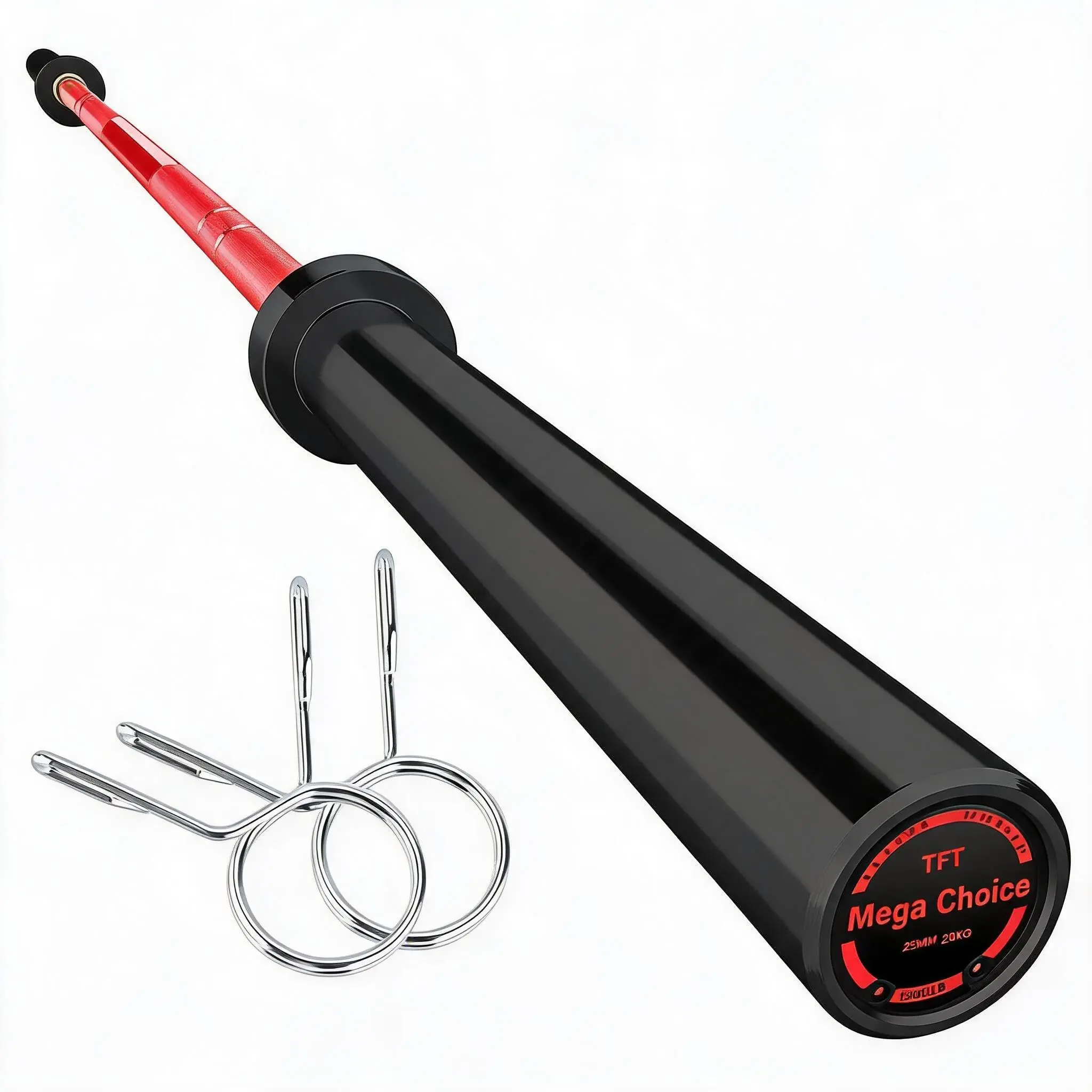 GARVEE 7FT Olympic Barbell 45LB Weight Bar with 1500LB Capacity, Hard Chrome Finish, Knurled Grip for Strength Training, Powerlifting, Deadlift, and Squat