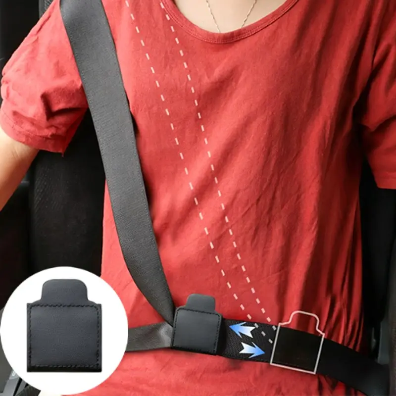 High-Quality PU Leather Seat Belt Adjuster, Ergonomic Design, Car Safety Belt Clip, Reduces Discomfort, Automotive Interior Accessory