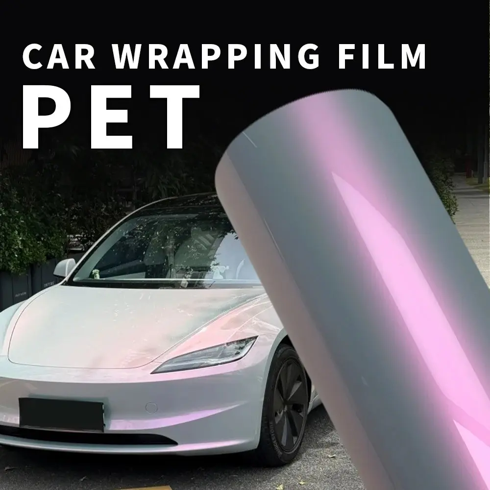Premium Glossy Magic Dreamy Candy Vinyl Wrap Film Color Change Chameleon Grey to Red Car Wrapping Decal Self Adhesive