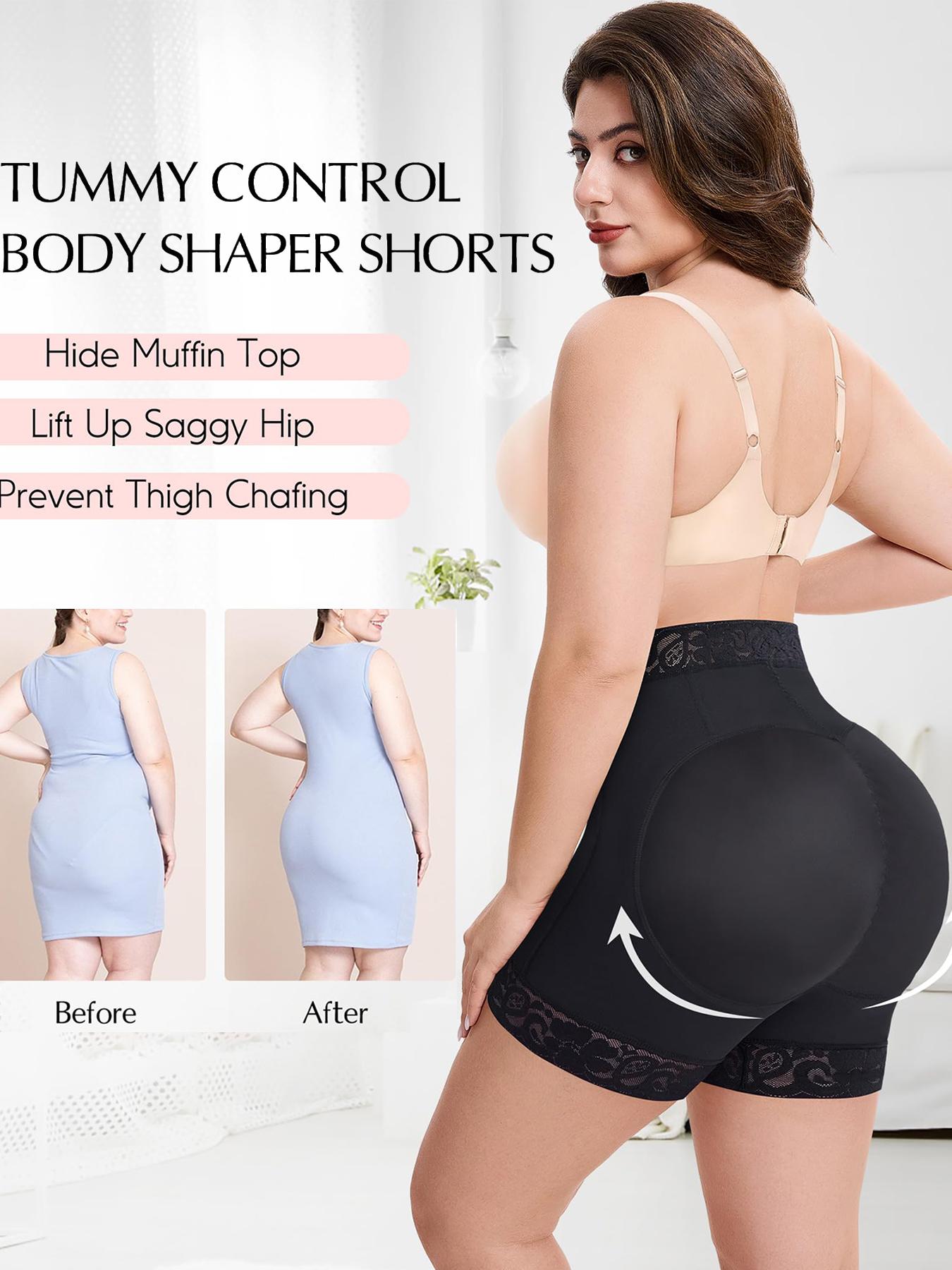 Women's High Waist Lace Trim Shapewear Shorts, Tummy Control Butt Lifting Shapewear Bottoms, High Stretch Shaper for Daily Wear
