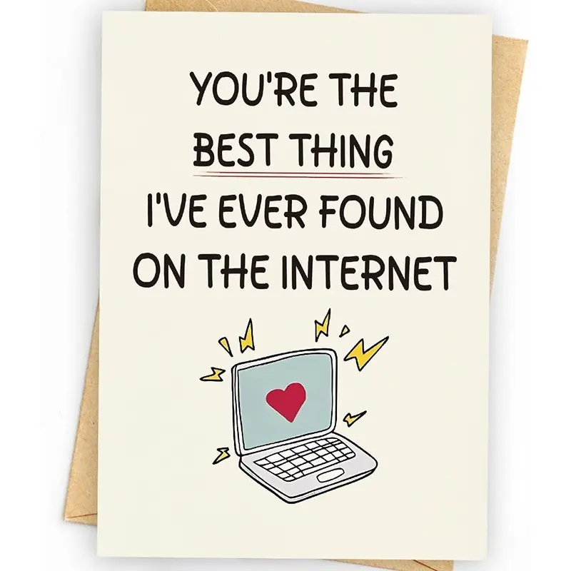 Funny Anniversary Valentine's Day Greeting Card with Envelope, Humorous Text Card, Fun Gift Idea, Perfect for Celebrations and Special Occasions