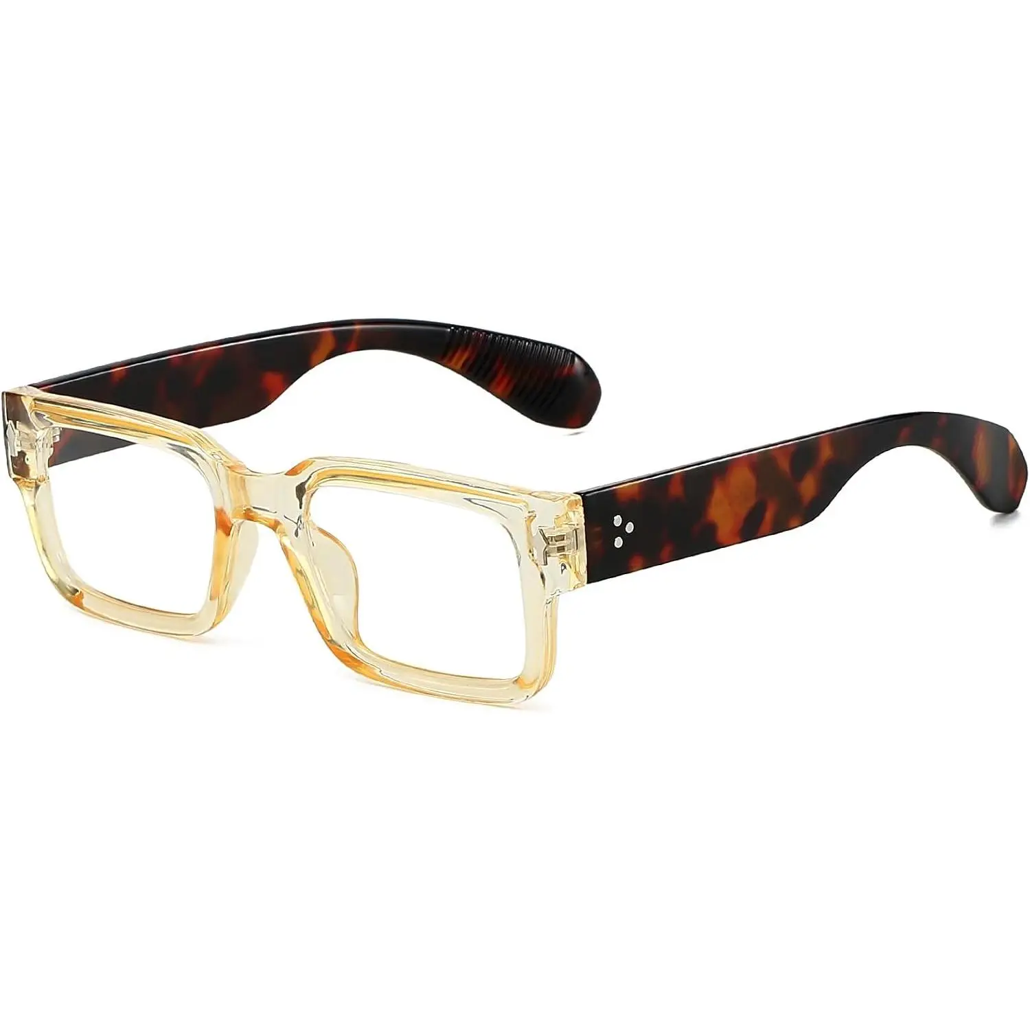 Rectangle Glasses for Men Women Square Blue Light Glasses Thick Frame Black Eyeglasses