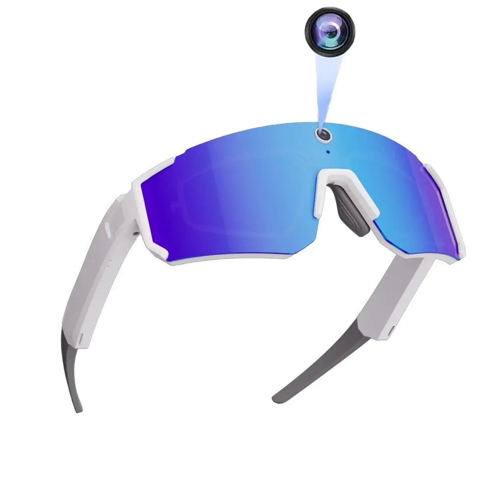 AI Smart Glasses with Video Recording for Sport, Multifunctional Smart Glasses, 8MP Camera, 4GB Memory Build-in (No SD Card Needed), Build-in Myopia Inner Frame,Bluetooth Call ,Music Control ,AI Translation, 260Mah Battery, IP64 Waterproof