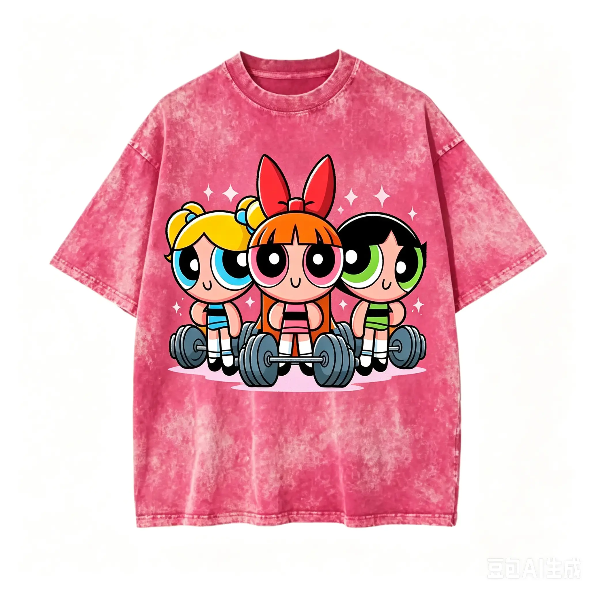 Cute Girl#Powerpuff Weightlifting T-Shirt, Cute Cartoon Weightlifting Tee, Unisex Graphic T-Shirt, Workout Fitness Top, Heavy Lifting Shirt, Gift for Cartoon Fans#Powerpuffff, Youth & Adult Shirt
