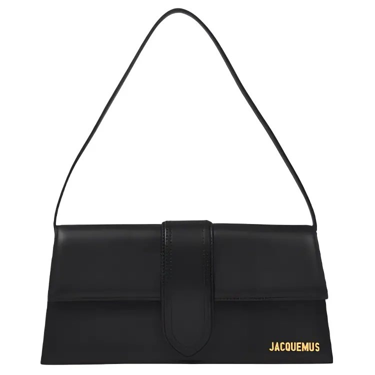 Jacquemus Leather Crossbody Bag for Women – Minimalist Solid-Color Design with Magnetic Closure in Black