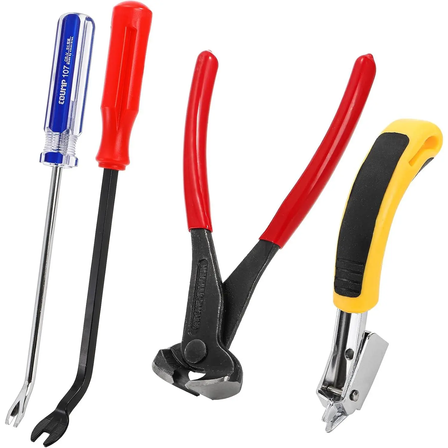 4 count Carpet Staple Remover Tools, Heavy Duty Staple Puller with End  Plier,  Puller Tack Lifter Tool for Removing   Furniture, Floor,  Case, Carton, Photo Frame