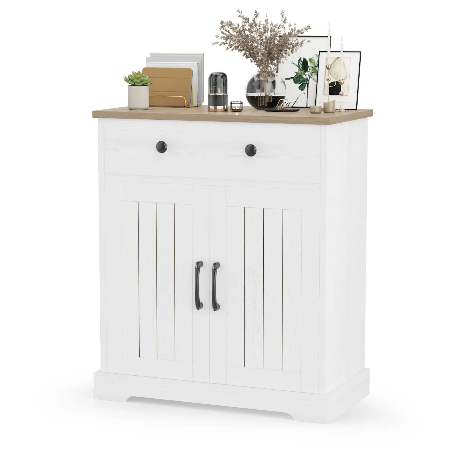 Spacious Storage Buffet Cabinet – Modern Farmhouse Sideboard with Adjustable Shelf, Drawers, and 2 Doors – Multi-Functional Entryway Console for Kitchen, Living Room, Dining Room