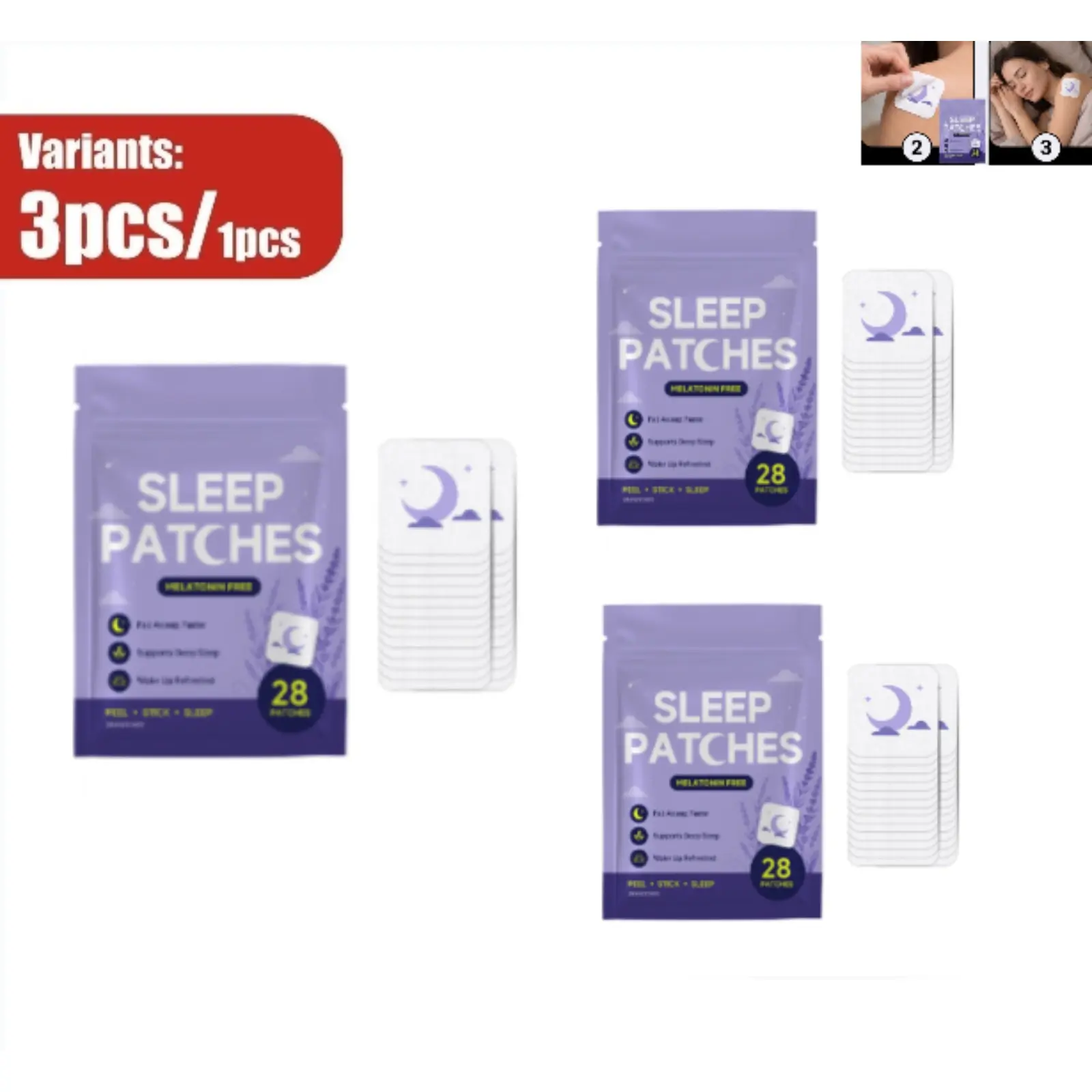 Overnight Gentle Care Sleep Patches, Ultra Soft, Skin-Friendly & Breathable Design, Create Comfortable Restful Sleeping State, Long Lasting Calming Sleep Aid Patches for Night Use