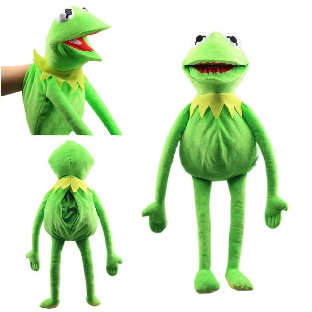 Huggable Collectible Soft Stuffed Kermit The Frog Hand Puppet - Big Plush Schoolbag Prop, Ventriloquist Performance Toy for Babies