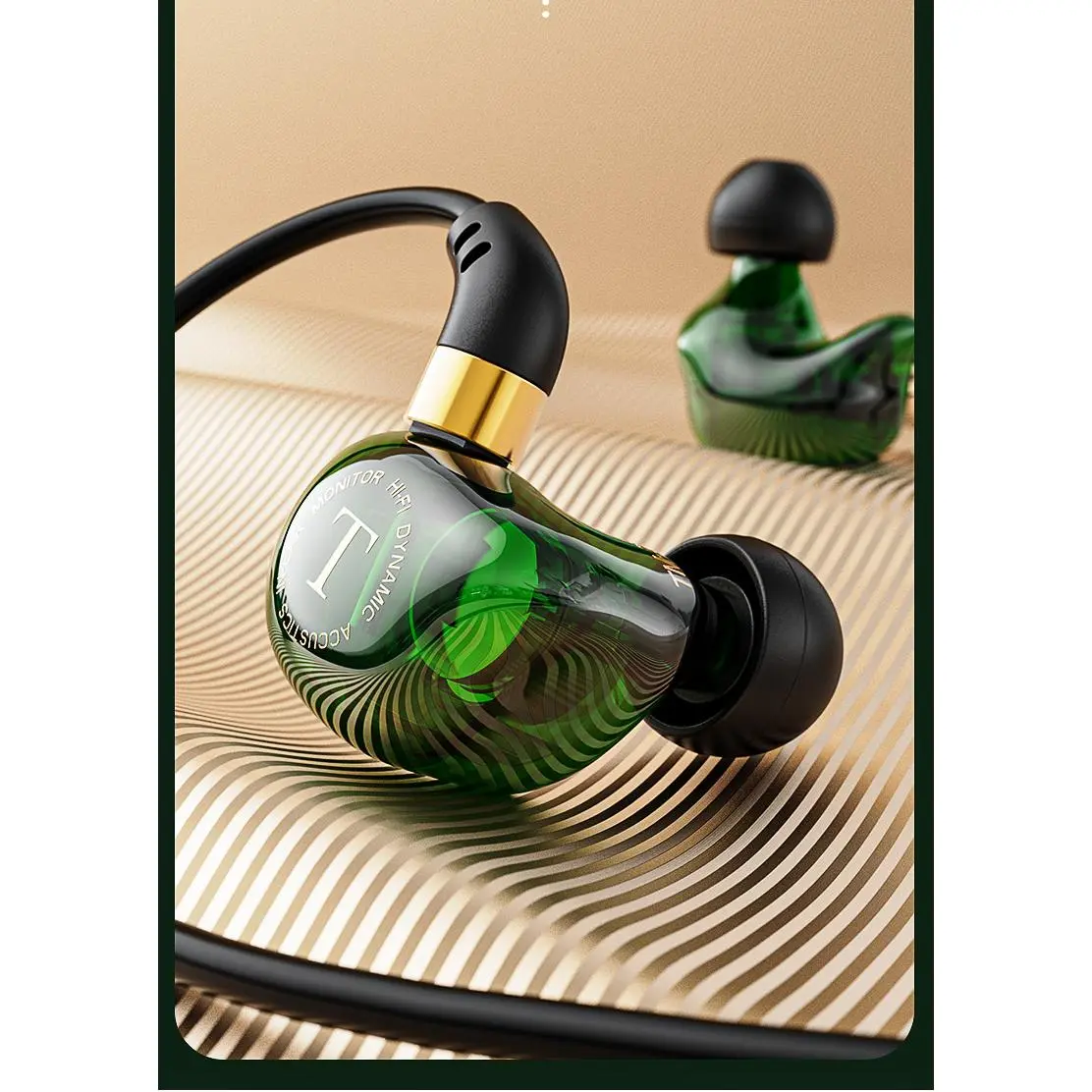 Wired In-Ear Durable Sports Earbuds with Cable, 10mm Driver, 3.5mm L-Shaped Analog Plug, Noise Reduction, Multifunction Buttons, Mic, Deep Bass, Universal Device Connection