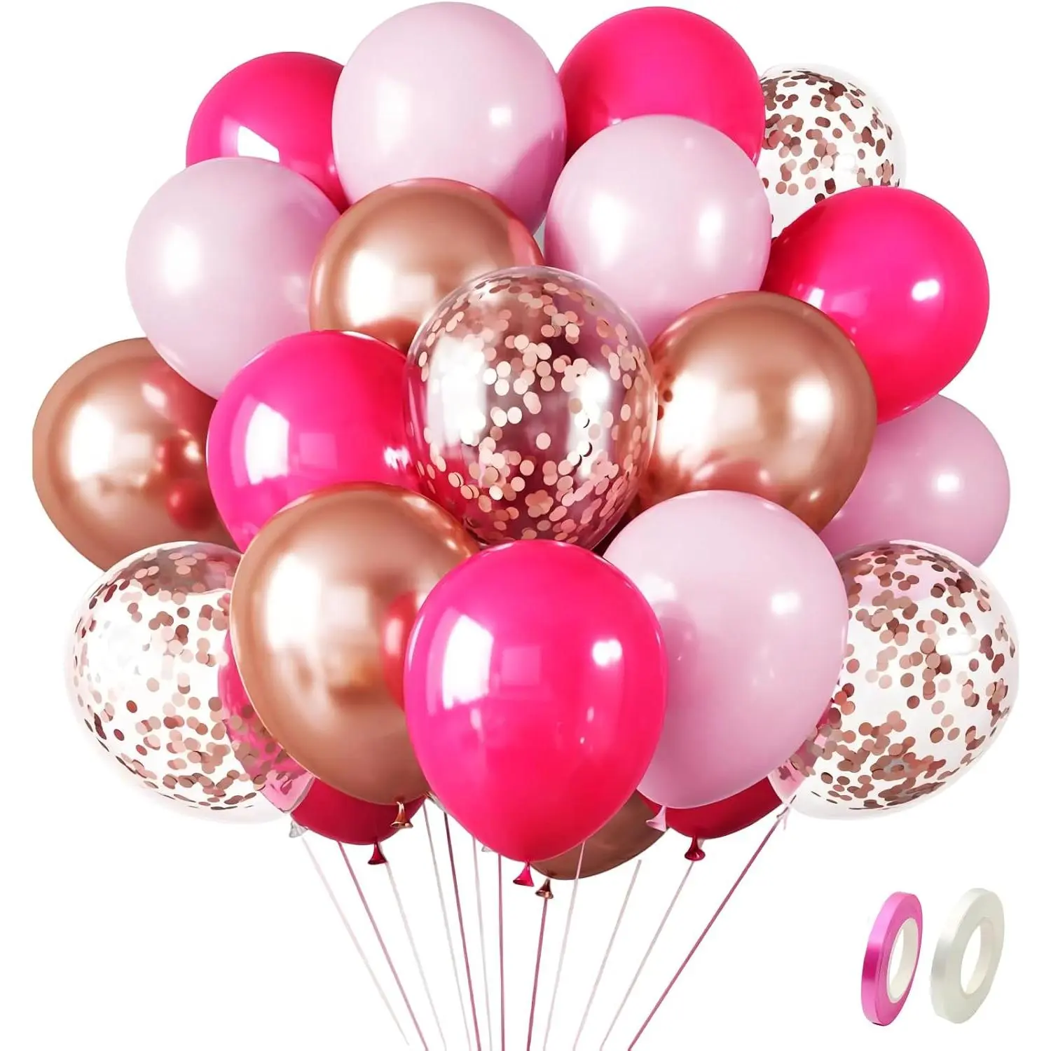 100pack12-inch  confetti balloon set,  latex balloons for decorating weddings,  showers, female-themed events and