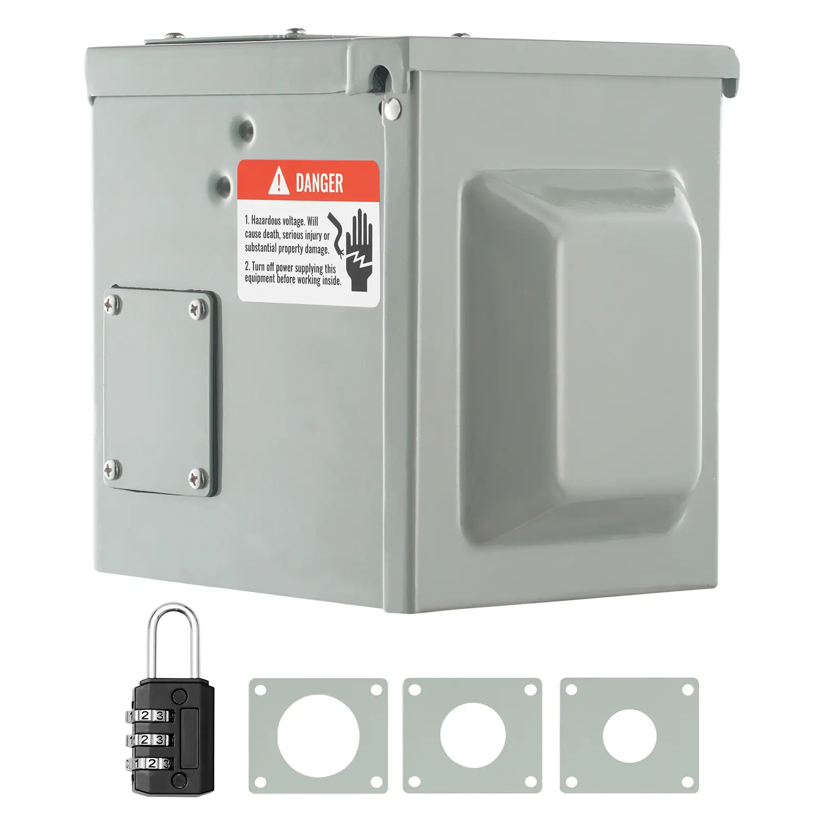 50 Amp RV Power Outlet Box, 50A Electric Current, 125/250V Voltage, NEMA 14-50R Weatherproof Electrical Panel, Enclosed Lockable Outdoor RV Receptacle Box