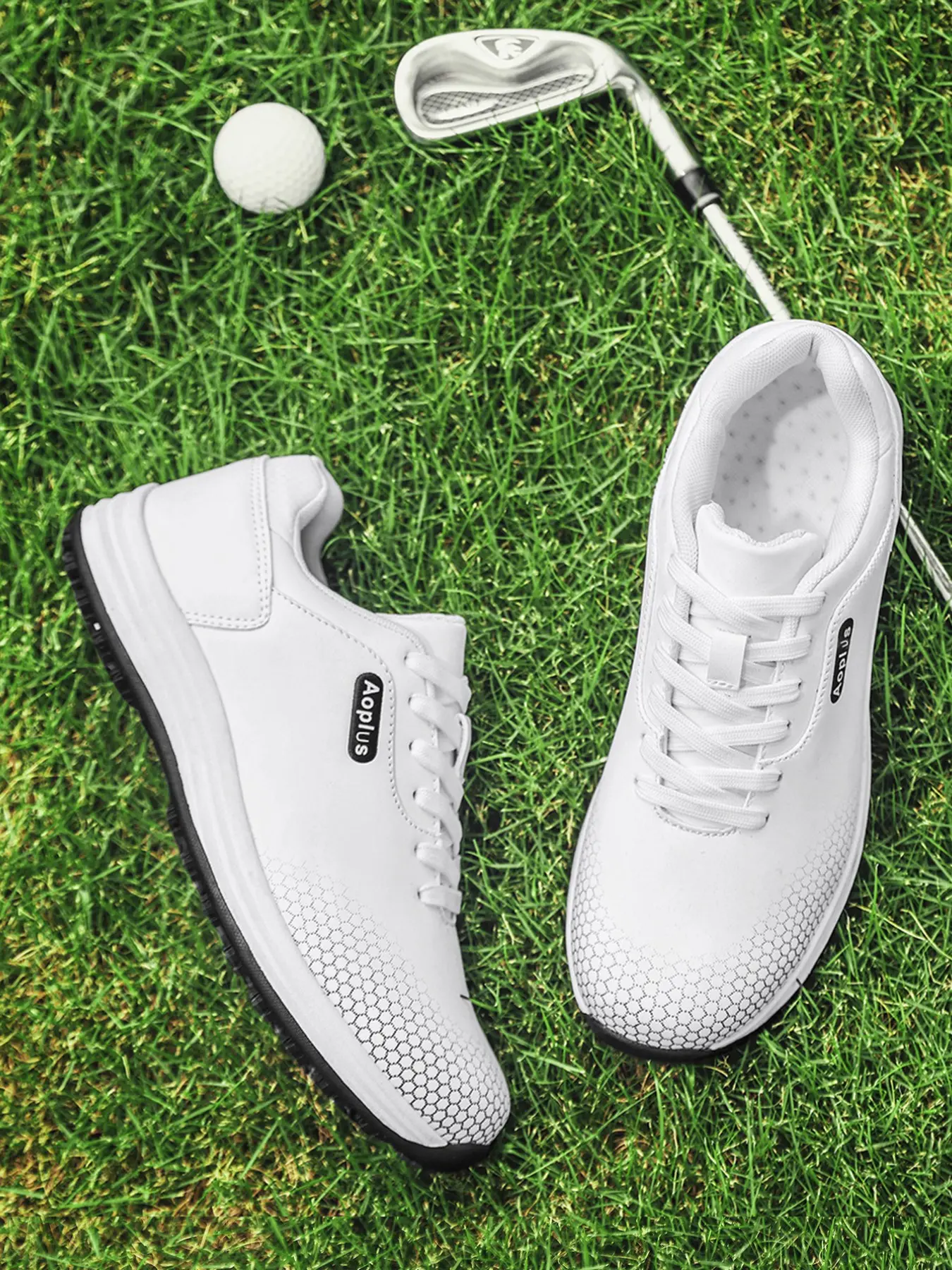 Men's Waterproof Golf Shoes, Breathable Laces, Non-Slip Training, Wide Fit, Eva Sole, All Seasons, Casual Style, Comfortable Outdoor Wear, Spikeless Golf Shoes