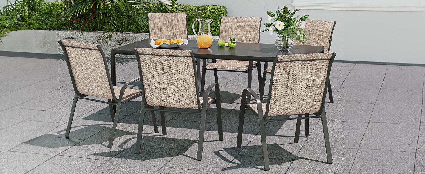 UDPATIO Greenish Spring Patio Dining Chairs Set of 2/3/4/6, Breathable Seat Fabric and Alloy Steel Frame for Backyard, Porch, Garden Chairs Outdoor Stackable Dining Chairs High Back Lumbar Support Durable Qualities UDPATIO Greenish Spring Patio Dining Chairs Set of 2/3/4/6, Breathable Seat Fabric and Alloy Steel Frame for Backyard, Porch, Garden Chairs Outdoor Stackable Dining Chairs High Back Lumbar Support Durable Qualities