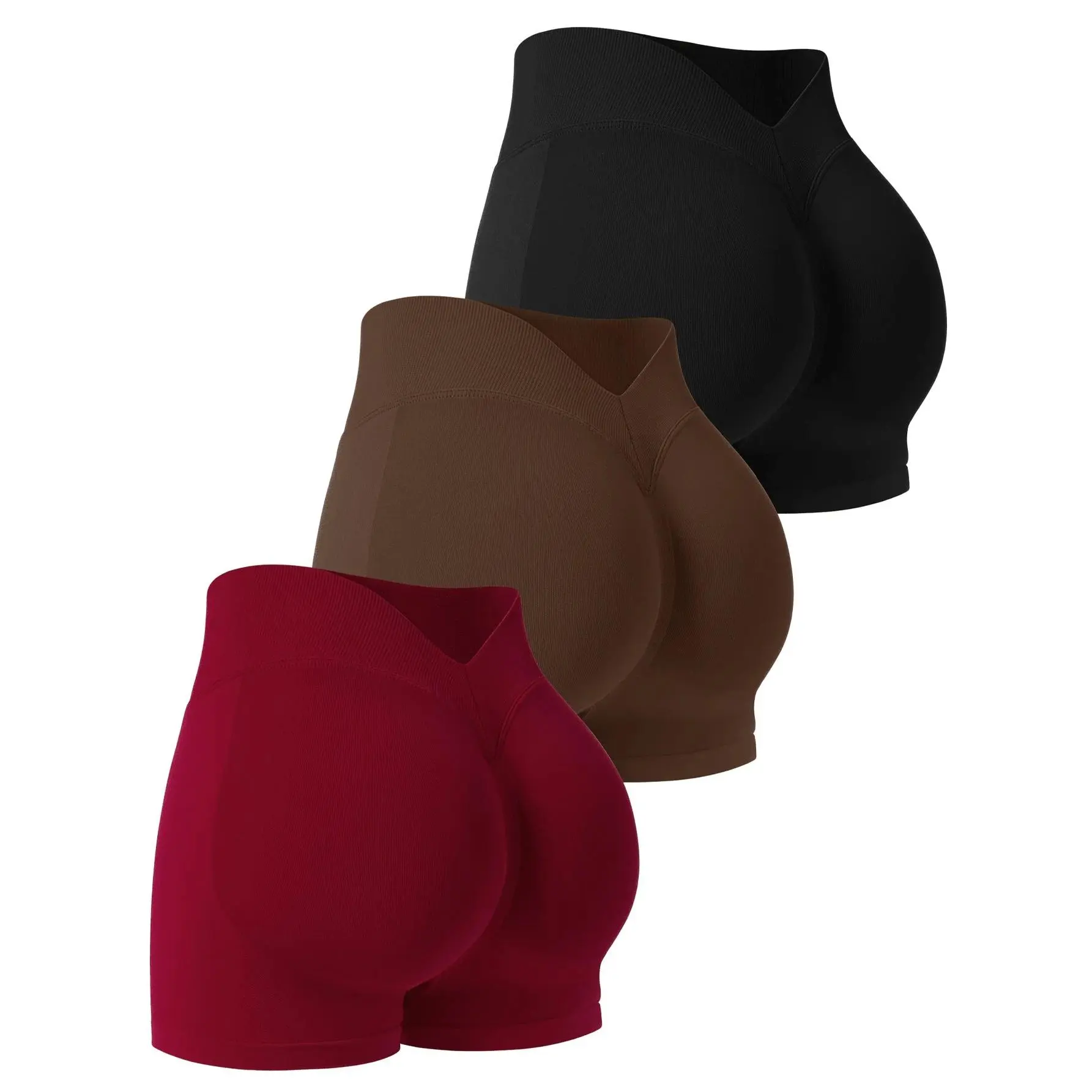 Women Yoga Shorts Scrunch V Back Waisted Tummy Control, Seamless Slim Workout Gym Casual Solid Color Soft Biker Shorts Daily Wear,pocket,,cycling,,2-in-1,footy,huipil