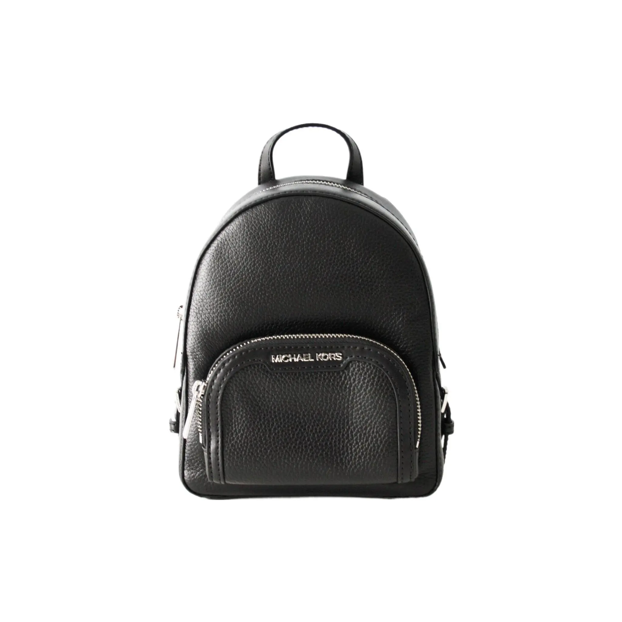 Michael Kors MK Jaycee Vintage Solid-Color Croc-Embossed Leather Backpack for Women, Black