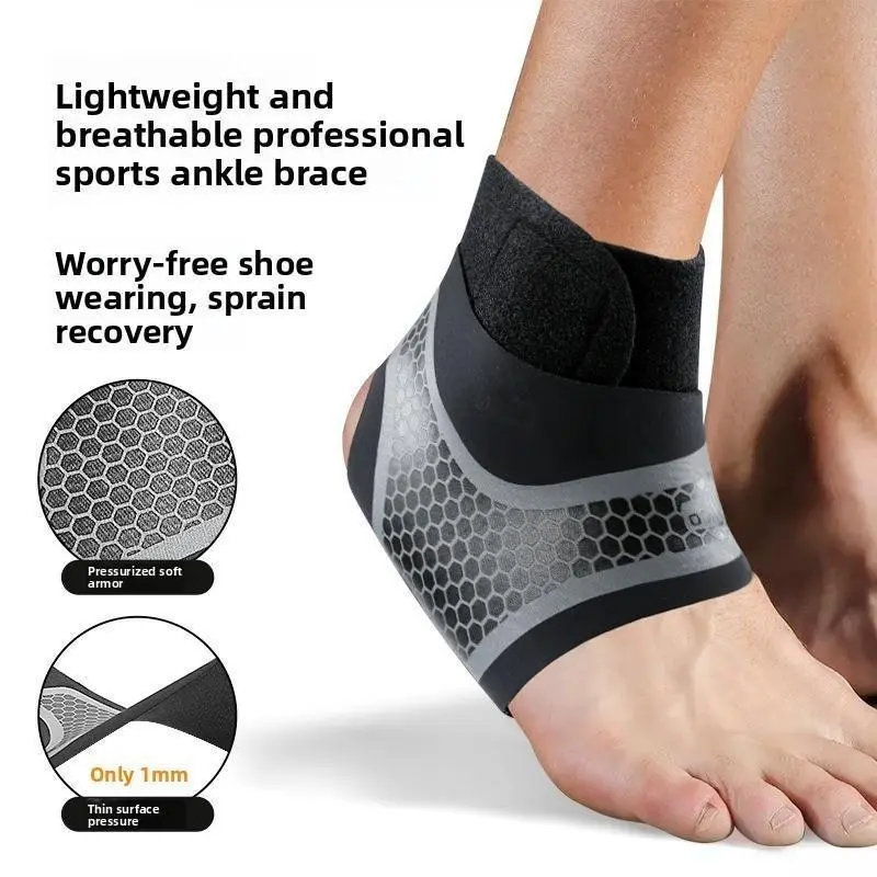 Men's 2-Pack Lightweight Compression Athletic Ankle Brace - Breathable, Stretchable, Adjustable Stabilizer, All-Seasons Joint Support Protector for Basketball, Running, M Size, Prop 65 Safe (Pair)