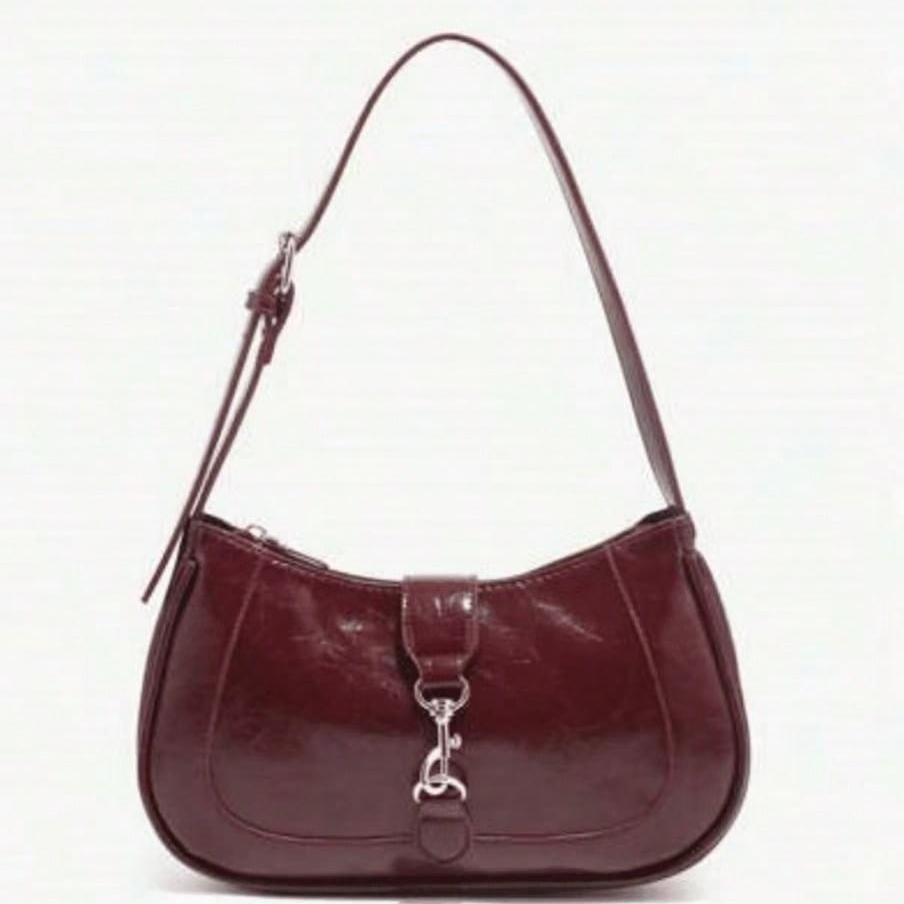 Retro Minimalist Hook Decor Handbag Adjustable Shoulder Strap Crescent Shape Crossbody Bag Woman Purse Shoulder Bag Suitable For Date, Outing, Party