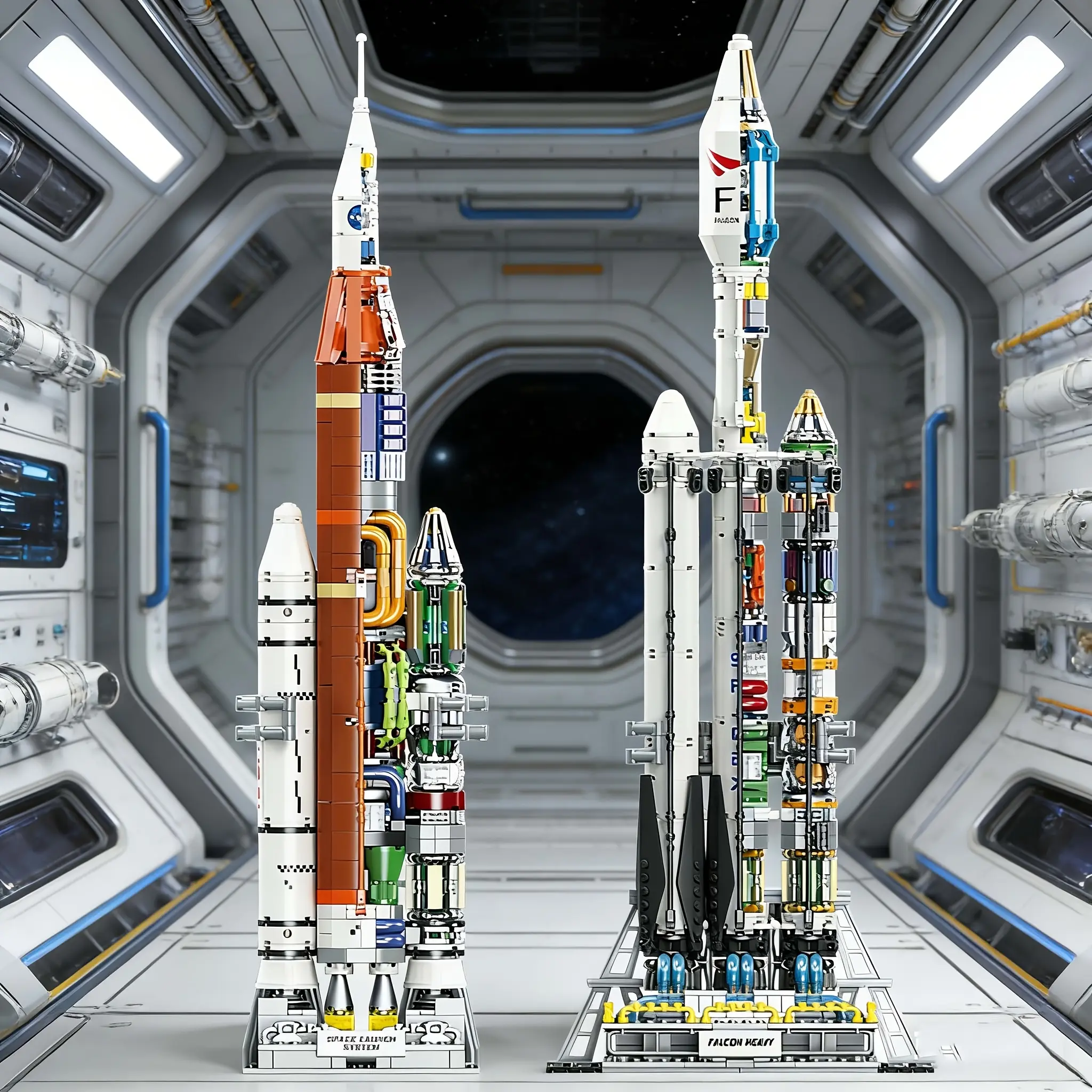 1000pcs+ Huge Space Rocket Building Blocks Suitable for for Home/Office Decor, -Scale Model Rocket with Multicolor Blocks, 3D Puzzle Toys for Adults &, Gift for Christmas/Halloween/Valentine's, Collectible Project