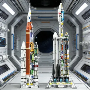 1000pcs+ Huge Space Rocket Building Blocks Suitable for for Home/Office Decor, -Scale Model Rocket with Multicolor Blocks, 3D Puzzle Toys for Adults &, Gift for Christmas/Halloween/Valentine's, Collectible Project