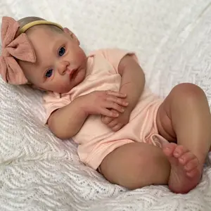 18-Inch Silicone Reborn Doll, Cute Realistic Baby Doll, Soft Bendable, Birthday Gift, Suitable for Kids Aged 3+, Decorative, Collectible