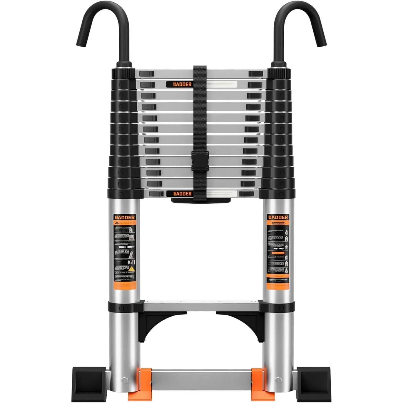 Telescoping Ladder,8.5FT  Extension Ladder,330lbs Max Capacity | Multi-Purpose Collapsible Ladder with Stabilizers and Hooks,Portable Ladder for RV or Outdoor Work