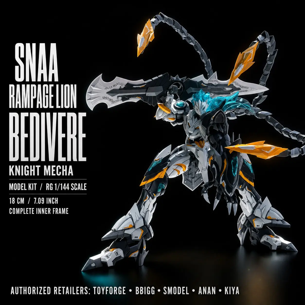Snaa Officially Licensed Rg Sci-Fi Mecha Model, High Detail Assemble Robot Figure, 18cm Movable Action Figure, Articulated Figurines, Collectible Display, DIY Craft Essential