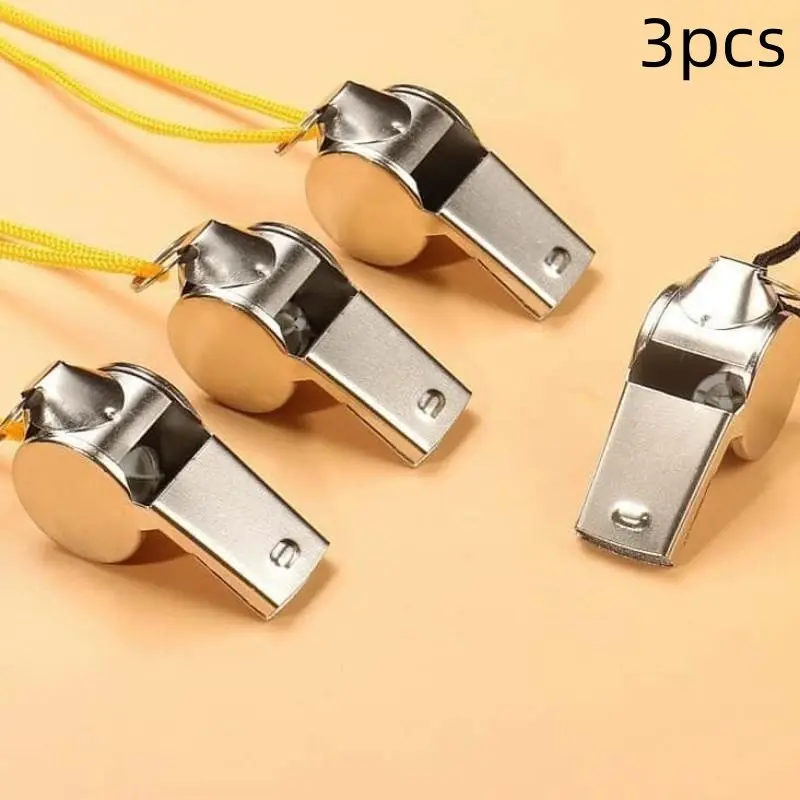 3pcs Durable Thick Material Whistle Set, Loud Sound Penetration, Lanyard, Ideal for Sports Referees, Outdoor Rescue