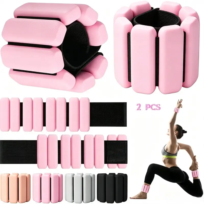 Wrist Weights 2Pack Adjustable Wearable Wrist Ankle Weights for Women Men, Silicone Wrist Bangles for Walking Yoga Pilates Gym, Arm & Leg Workout, 2lb