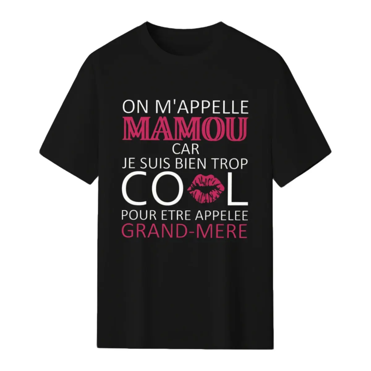 [Funny]French "They call me Mamou because I'way too cool to be called a grandmother" Mamou is too cool to be called a grandma humorous text print T-shirt wo, spring/summer short-sleeve round-neck casu