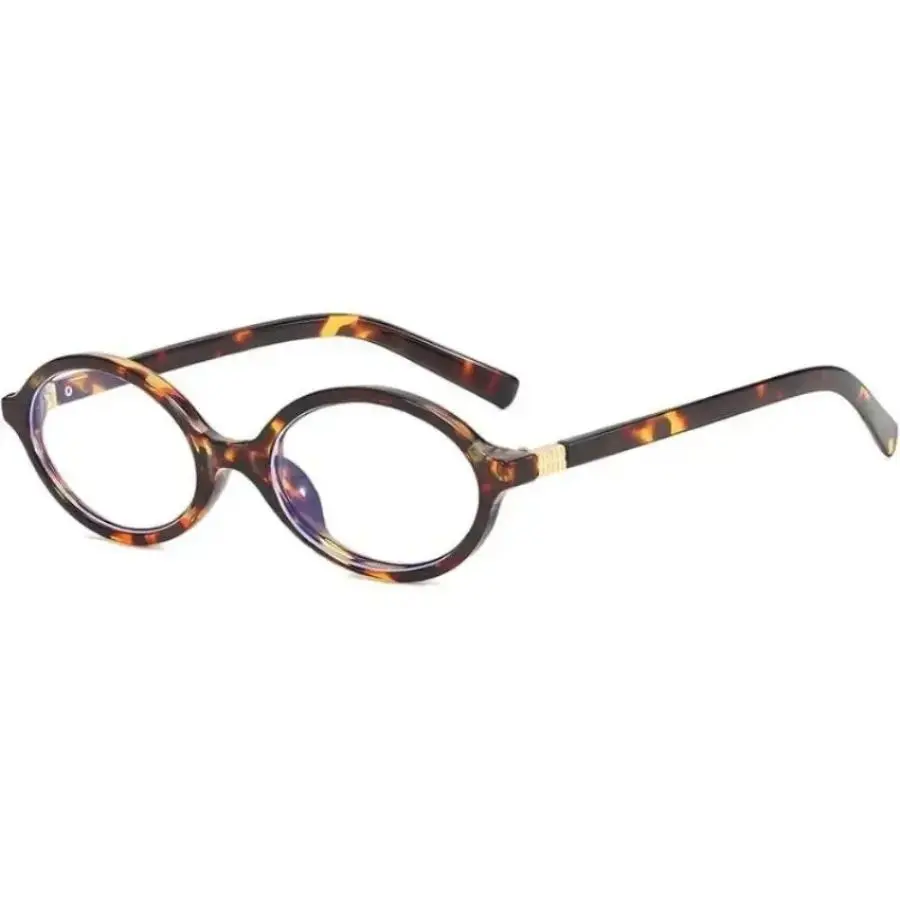 Unisex Vintage Small Oval Flat Top Blue Light Blocking Glasses, Clear Lens PC Frame Comfort Eyewear, Retro Minimalist Eyeglasses, Ideal For Office Screen Use, Daily Work & Casual Indoor Wear sohochic